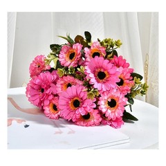 7 Stem Artificial Silk Daisy Flowers Marigold Bouquet for Home Office Decor