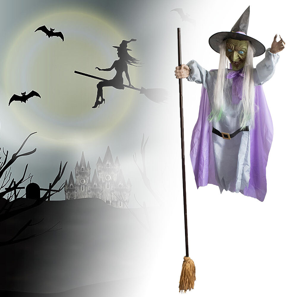 Halloween Animated Hovering Witch Animatronics Halloween Decorations Outdoor ET