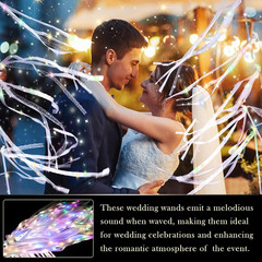 30 Light up Wedding Wands with Ribbons & Bells – LED Fairy Wands Streamers