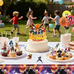 Naruto Party Decorations Naruto Birthday Supplies Balloon Cake Topper Tablecloth