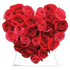 RED ROSES HEART 3′ 6″ Tall CARDBOARD CUTOUT Standup Standee Poster FREE SHIPPING