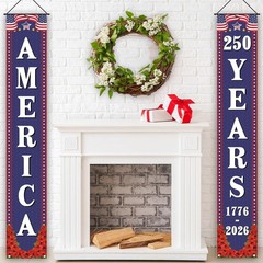 250th Anniversary USA Decorations Outdoor Patriotic Banner Set for Home