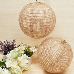 Hortsun 6pc 10″ Burlap Paper Lanterns