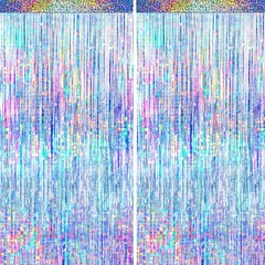 4 Packs Silver Foil Fringe Curtain, Glitter 3.25 ft x 6.58 ft,