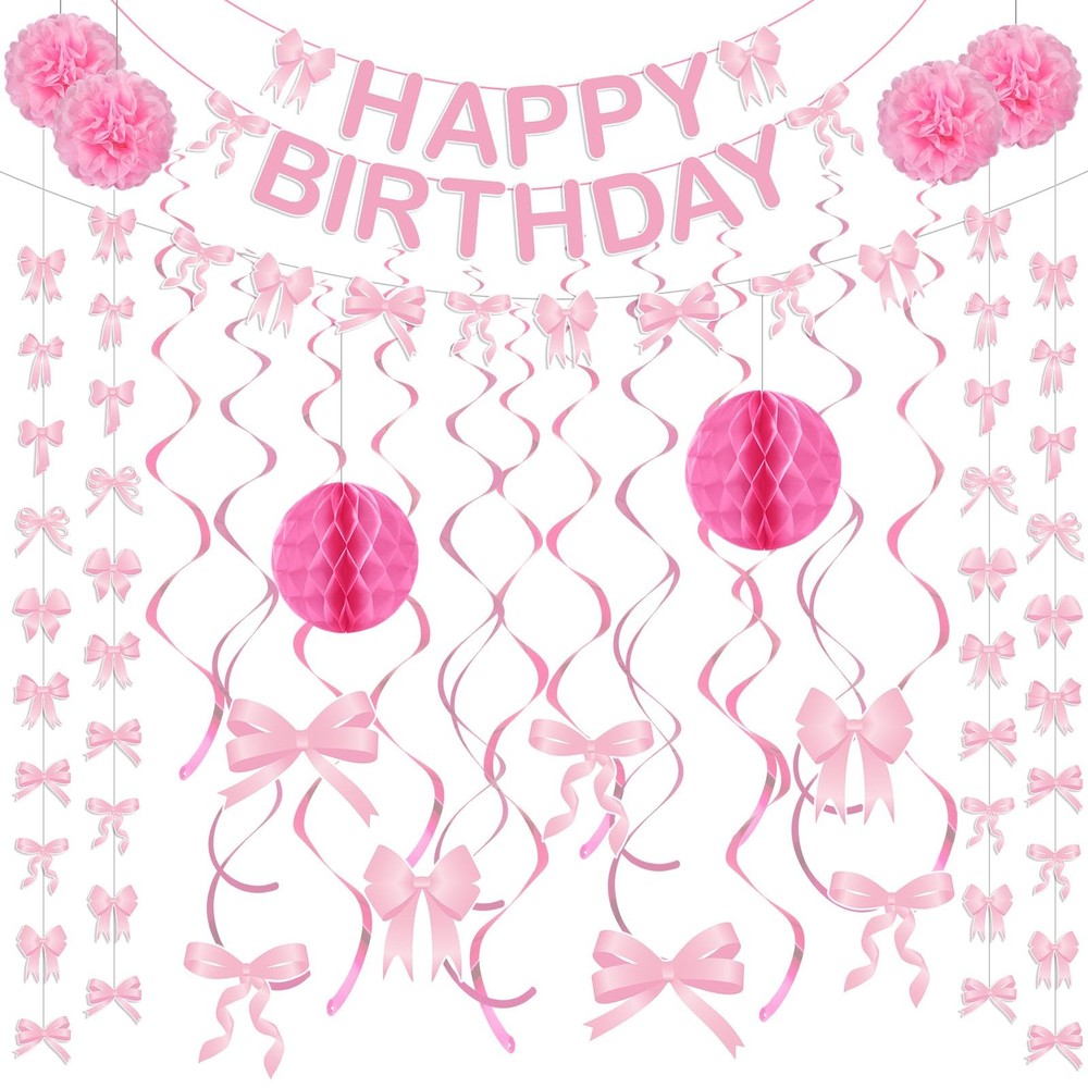 59 Pcs Coquette Birthday Decorations Coquette Bow Party Decorations Include B…