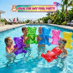 Inflatable Gummy Bears Huge 24″ – Pack of 6 Unique Blow Up Pool Toys for