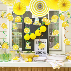 Lemonade Decorations Lemonade Party Banner Lemon Hanging Swirls Yellow Hanging P
