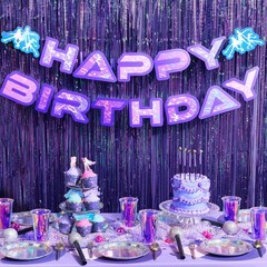 Kpop Happy Birthday Party Decorations Banner Purp Pop Star Birthday Celebration