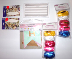 New 34 pc/ Birthday 5.5 ft/5.5in banner 8 balloon ribbon 16 place card 4 ball d2