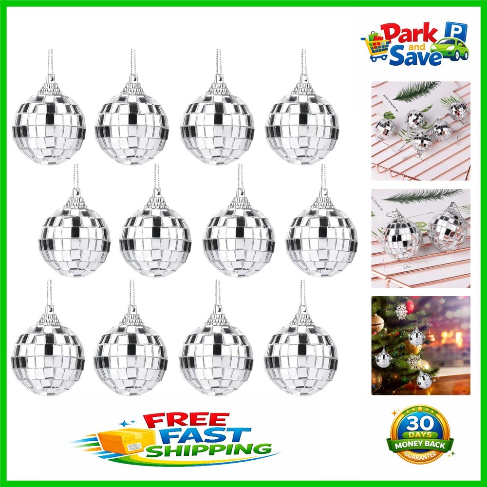Lightweight 12 pcs Disco Mirror Balls – Perfect for Holiday & Party Decor 1.2″