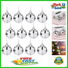 Lightweight 12 pcs Disco Mirror Balls – Perfect for Holiday & Party Decor 1.2″