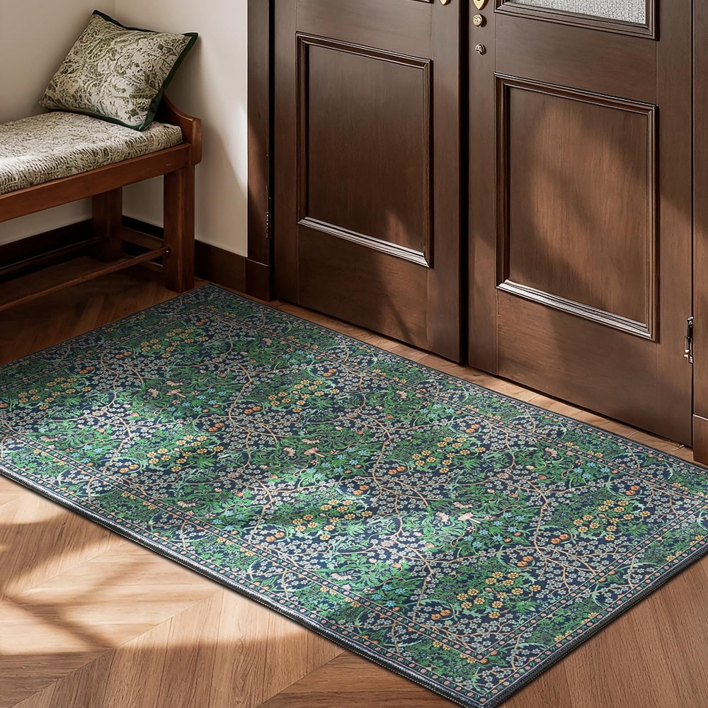 Lessymo 2×4 Small Runners for Kitchen, Washable 2’x4′ (Runner), Forest Green