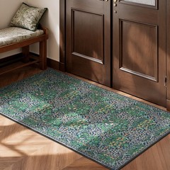 Lessymo 2×4 Small Runners for Kitchen, Washable 2’x4′ (Runner), Forest Green