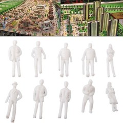 100pcs 1:75 Scale Plastic Model Railway Miniature White Figures Unpainted