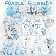 Last Toast on the Coast Bachelorette Decorations Kit- 119 Pcs Complete Coastal C