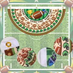 6pcs Football Buntings, Polyester Rugby Fan-Shaped Bunting Flags Banner Game …