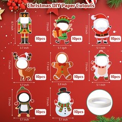 80 PCS Christmas DIY Paper Cutouts Crafts Xmas Bulletin Board Decoration Tape