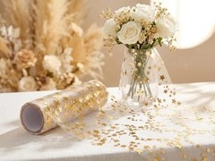 16 Ft Gold Table Runner Birthday Party Table Decorations | Golden Star-gold