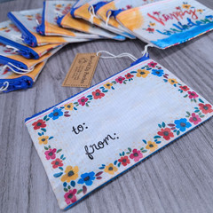 Happy Birthday BOHO Small Recycled Gift Pouches – Natural Life Lot of 10