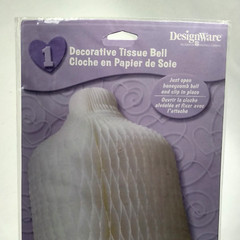 American Greetings Decorative Honeycomb Tissue Bell White 13.5″ Dia NIP