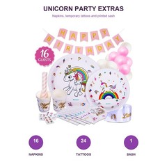Unicorn Birthday Party Supplies 116 Pc Set Plates Cups Napkins Balloons Banner N