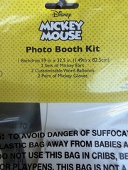 Disney Mickey Mouse Photo Booth Kit Backdrop Gloves Ears Party 7 Pieces New