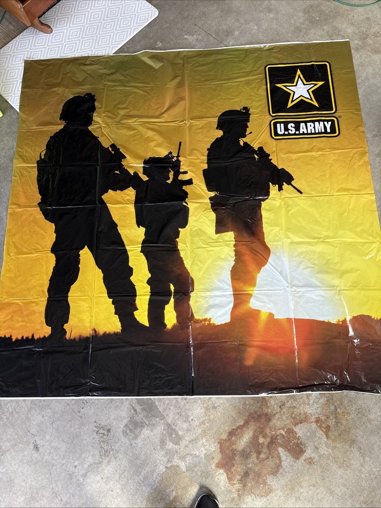 FOURTH OF JULY decor US Army Plastic Photo Banner