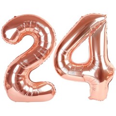 Number Balloon 40 Inch, 24 Number Balloons, Rose Gold 42 Happy Birthday Decor…