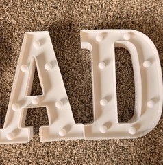 Marquee Light Up GRAD Letters White 9 Inch Warm LED Lights