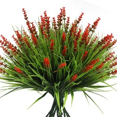 alyptus Artificial Flowers Outdoor 12 Bundles Fake Plants Large, Red