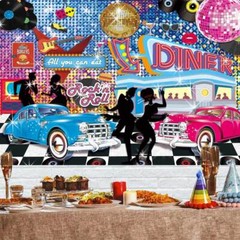 Back to 50s Party Supplies Party Decorations Backdrop Banner Background 7x5ft