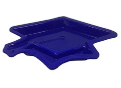 Graduation Cap Disposable Dishes Plates Serving Lot 12 Plastic Blue Party NEW