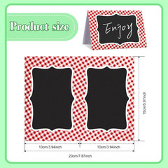 Red Gingham Picnic Party Supplies – 24 Italian Themed Food Label Tent Cards