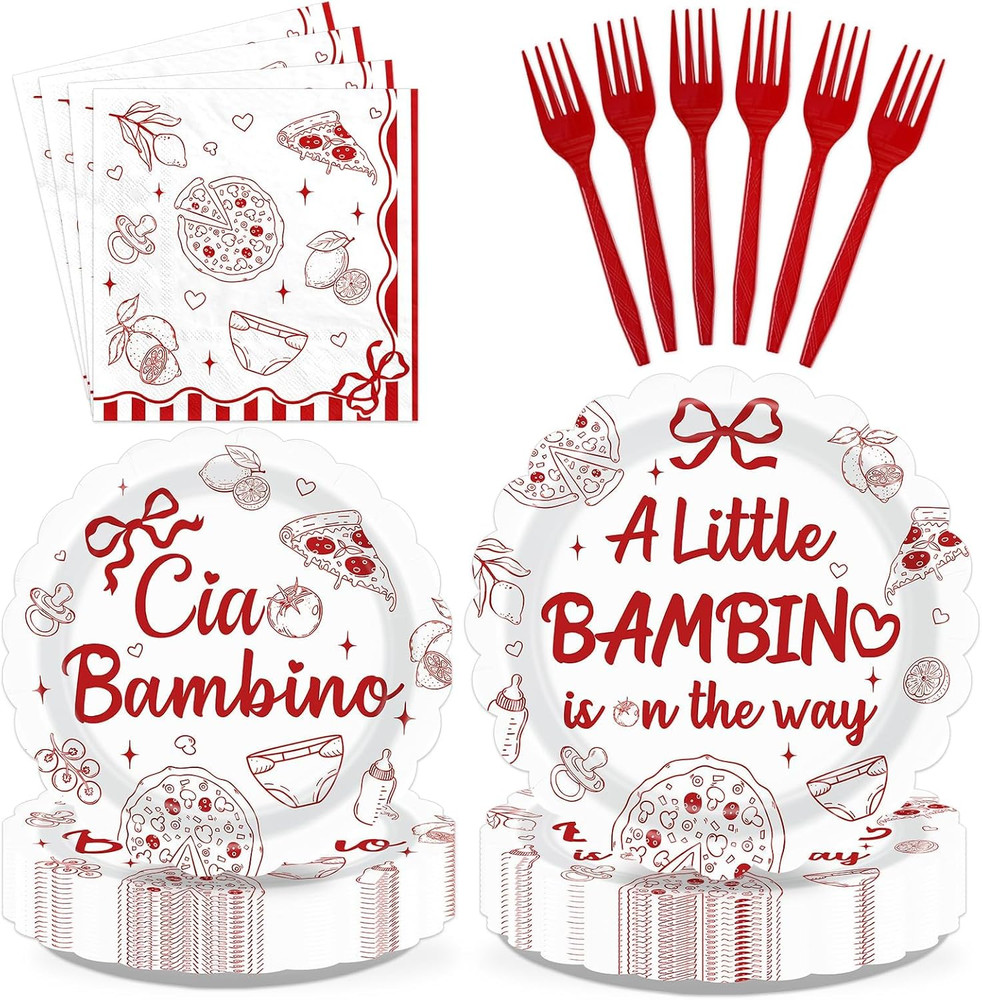 96pcs Ciao Bambino Baby Shower Party Decorations for Boys Girls Serves 24 | A…