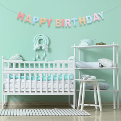 Felt Happy Birthday Garland Rainbow Banner Reusable Happy Birthday Sign Party Su