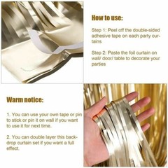 2M-3M FOIL FRINGE TINSEL BACKDROP CURTAIN DOOR WEDDING BIRTHDAY PARTY DECORATION