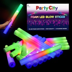 96pk LED Foam Glow Sticks 14”- Glow in the Dark Party Supplies Favors, Colorf…