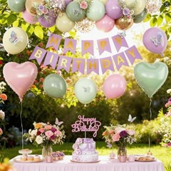 Fairy Birthday Decorations for Women Girls,Fairy Themed Party Pink Green Purple