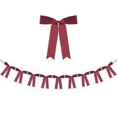 Sherry Bow Garland Banner 1 String 9 PCS, Pre-Strung Satin Ribbon Bow Ornamen…