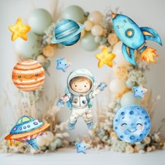 Astronaut Props Space Party Boy Astronaut Cutouts Birthday Baby Shower