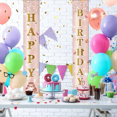 Birthday Decorations Banner, Happy Birthday Door Sign for Men Women Boys Girls I