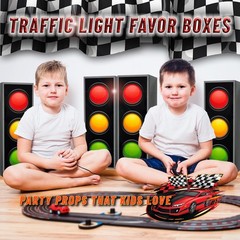 2 Pcs Traffic Light Boxes for Car Theme Birthday Party Supplies Party Decor T…