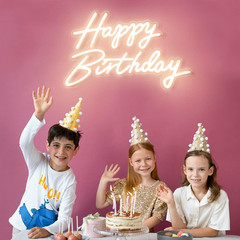Happy Birthday Neon Sign – LED Light Up Decor for Any Age Celebration