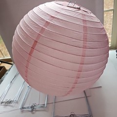 Round Pink Paper Lanterns 17 Lantern 3-Sizes 6 Each Small Medium 5 Large