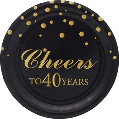 Elegant 7-Inch Disposable Paper Plates – Perfect for 40th Birthday Celebrations