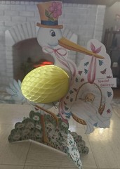 Vintage Baby Shower Decorations Stork “Special Delivery” Baby Yellow Honeycomb