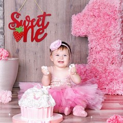 Berry First Birthday Decor Sweet One Wooden Sign Strawberry Table Centerpiece