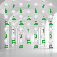 Golf Party Decorations 7 Pcs Golf Themed Cart Hanging Decorations for Sports Bir