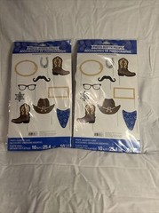 Photo Booth Props Blue Bandana Cowboy & Western Theme 10pcs NEW!