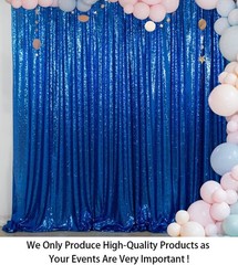 Shiny Beauty Sequin Backdrop 9FTX13FT Blue Wedding Shimmer Fabric Background